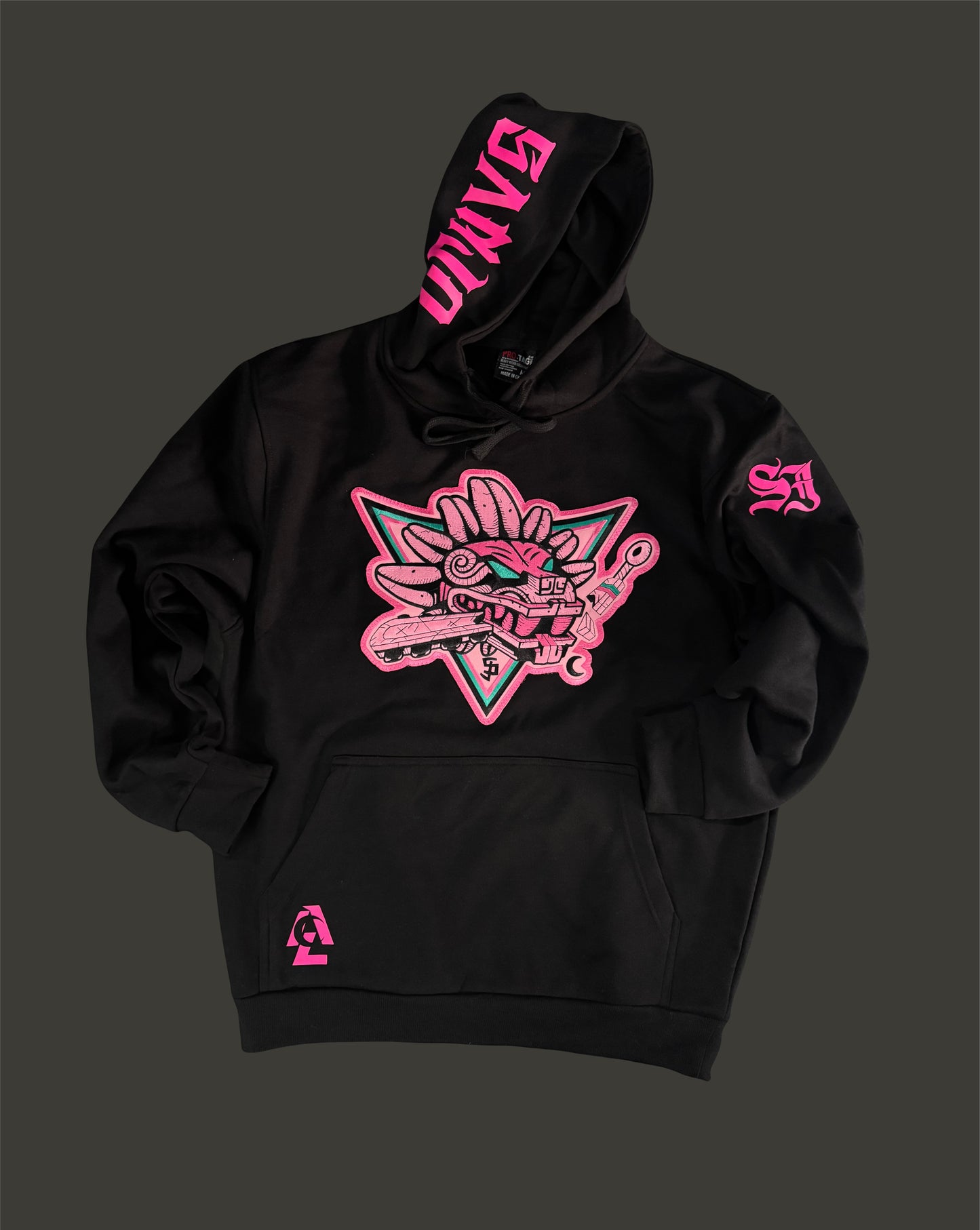 Artes Luna sweaters - PINK quetzalcoatl embroidery sanjose vinyl