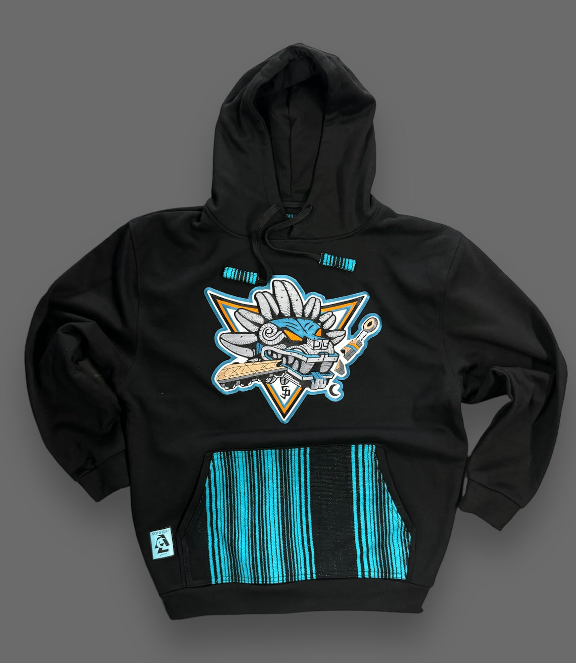Artes Luna sweaters - quetzalcoatl teal zarape