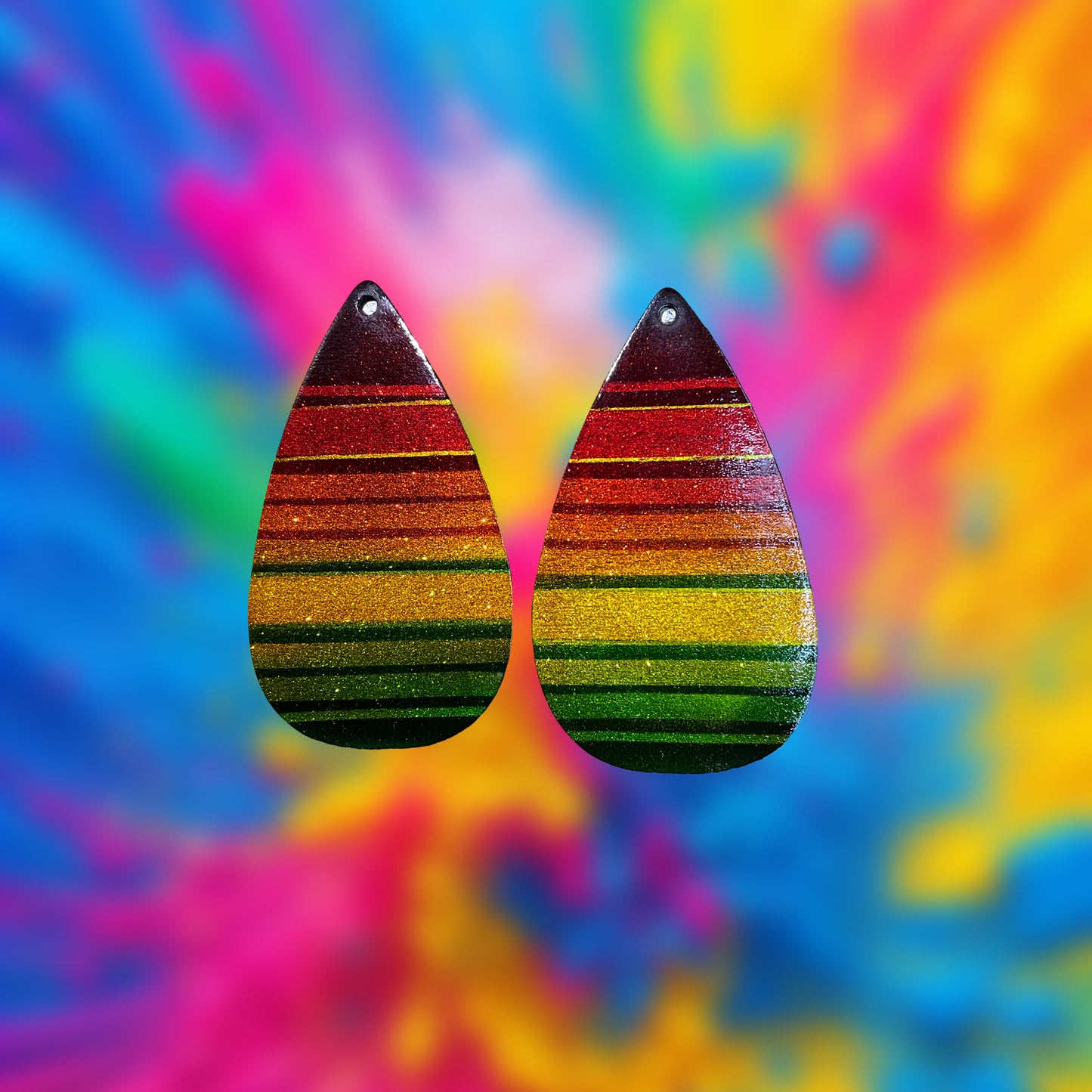Artes Luna-Kandy Paint Earings Multicolor Tear Drop