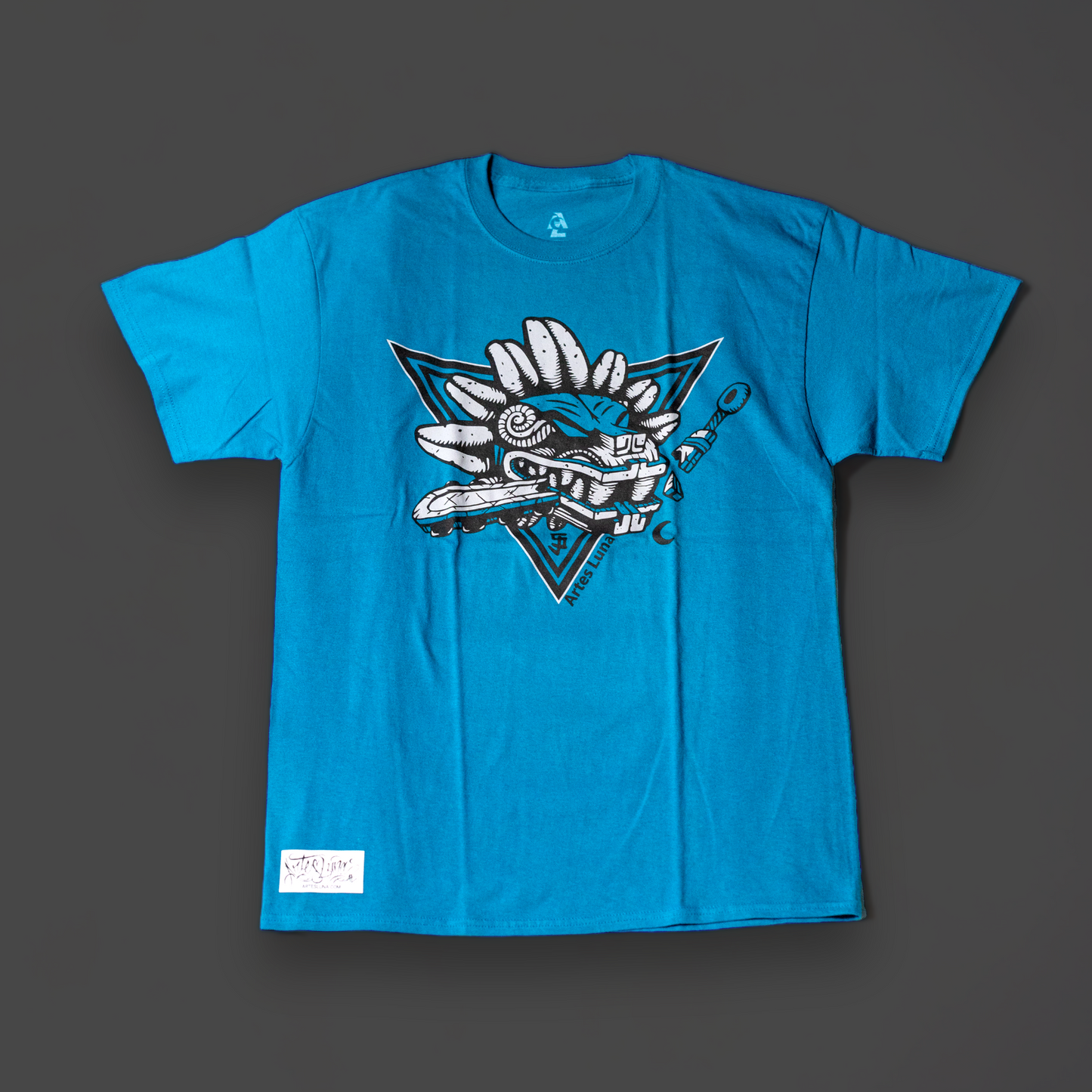 Artes Luna Shirts - Teal Quetzalcoatl Shark