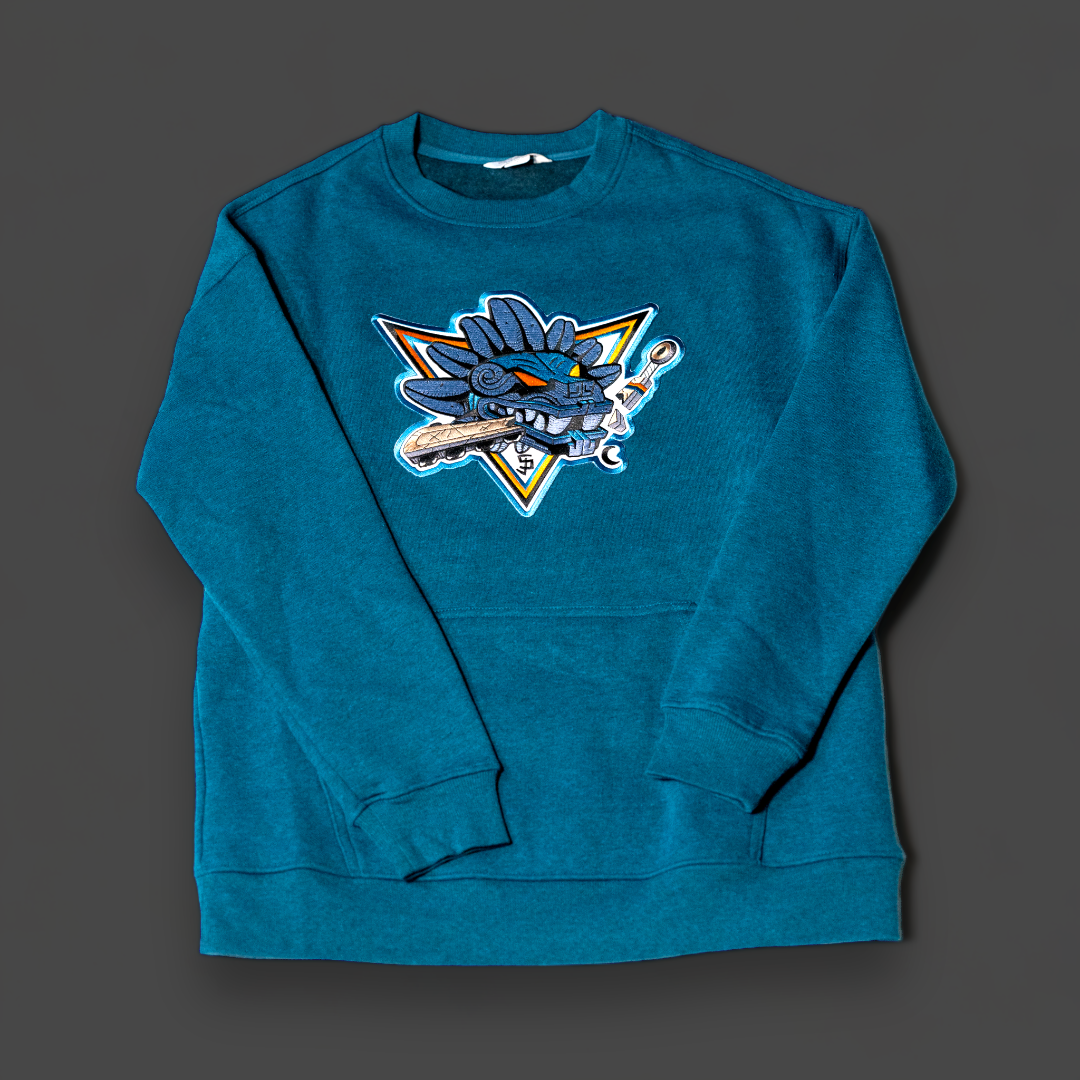 Artes Luna sweaters - crewneck Teal Quetzalcoatl shark